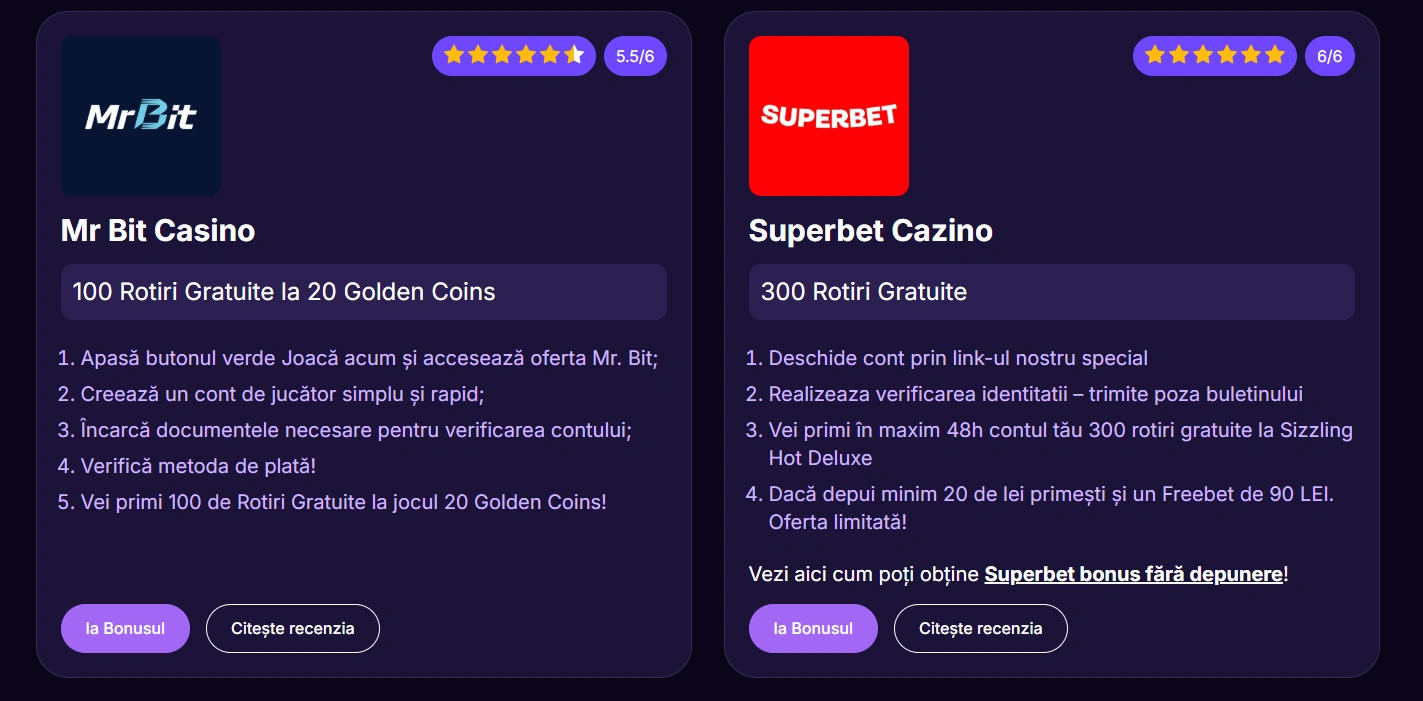 pagina bonus fără depunere mai superbet
