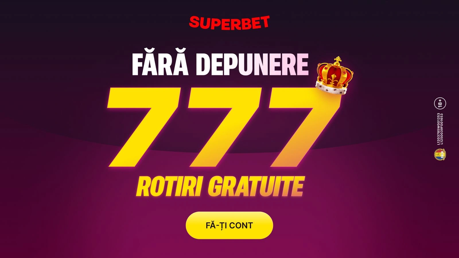 Superbet Bonus Fără Depunere – 777 Rotiri Gratuite