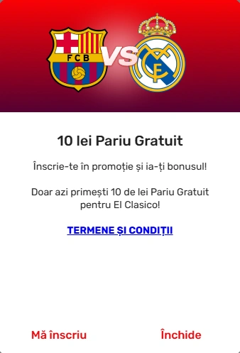 Bonus fara depunere pentru El Clasico la Superbet