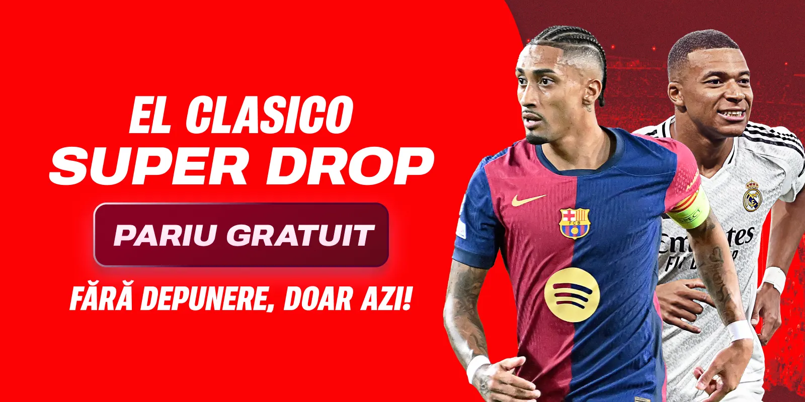Doar azi, 11 mai, primesti un bonus fara depunere pentru El Clasico la Superbet