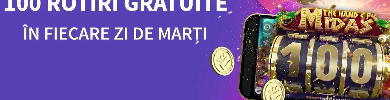 La Conti Cazino, zilele de marti iti aduc 100 Rotiri Gratuite la Hand of Midas