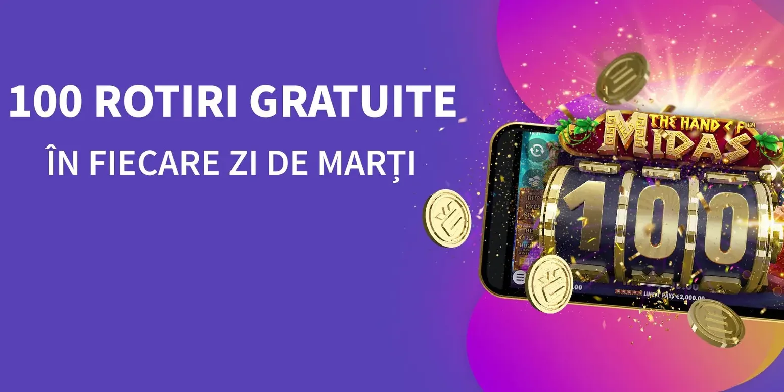 La Conti Cazino, zilele de marti iti aduc 100 Rotiri Gratuite la Hand of Midas