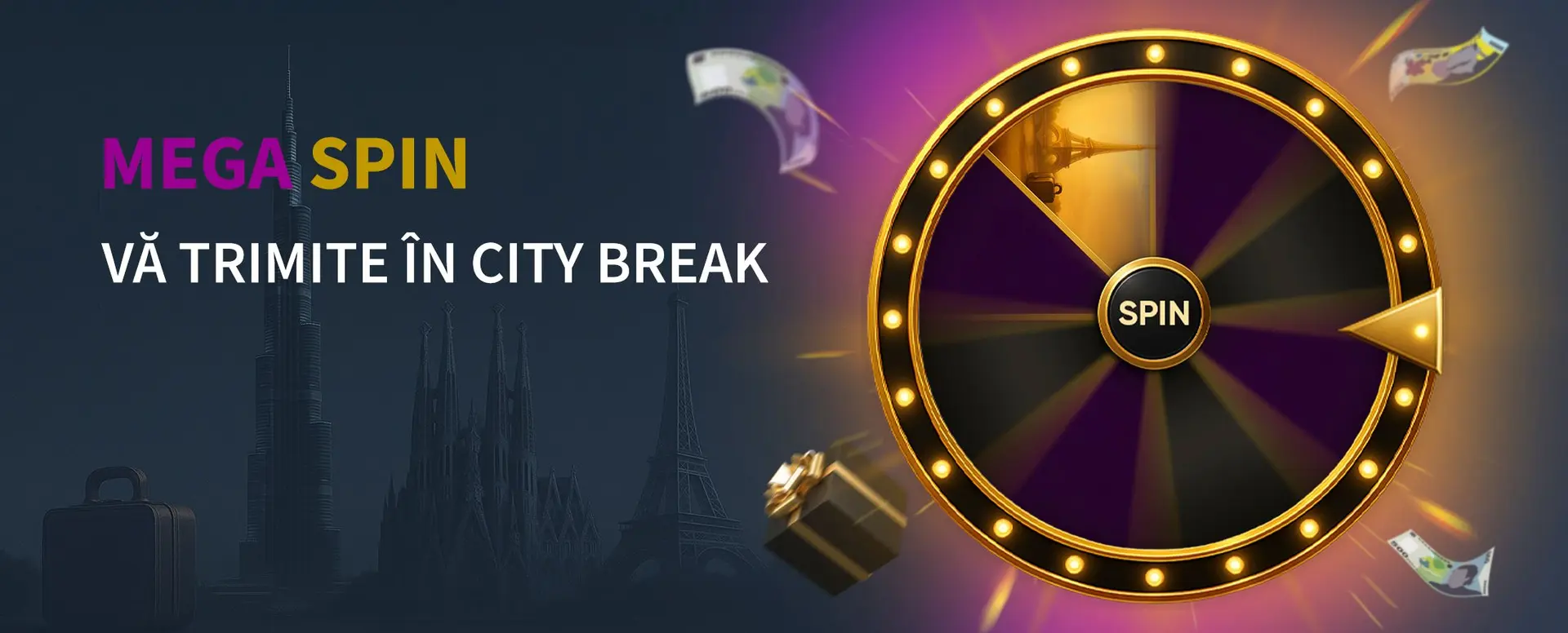 Castiga un city break si multe alte premii cu Mega Spin de la Conti Casino