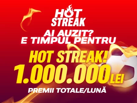 Concursul gratuit Hot Streak de la Superbet oferă premii totale de 1 milion de lei pe lună