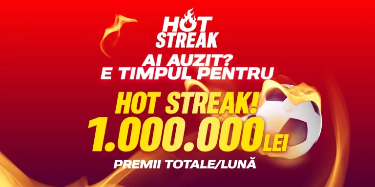 Concursul gratuit Hot Streak de la Superbet oferă premii totale de 1 milion de lei pe lună