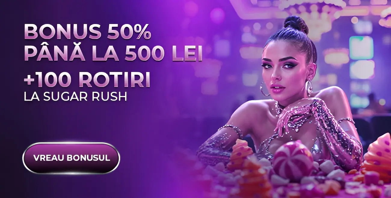 La Player poti castiga 500 RON Bonus si 100 Rotiri Sugar Rush in fiecare joi