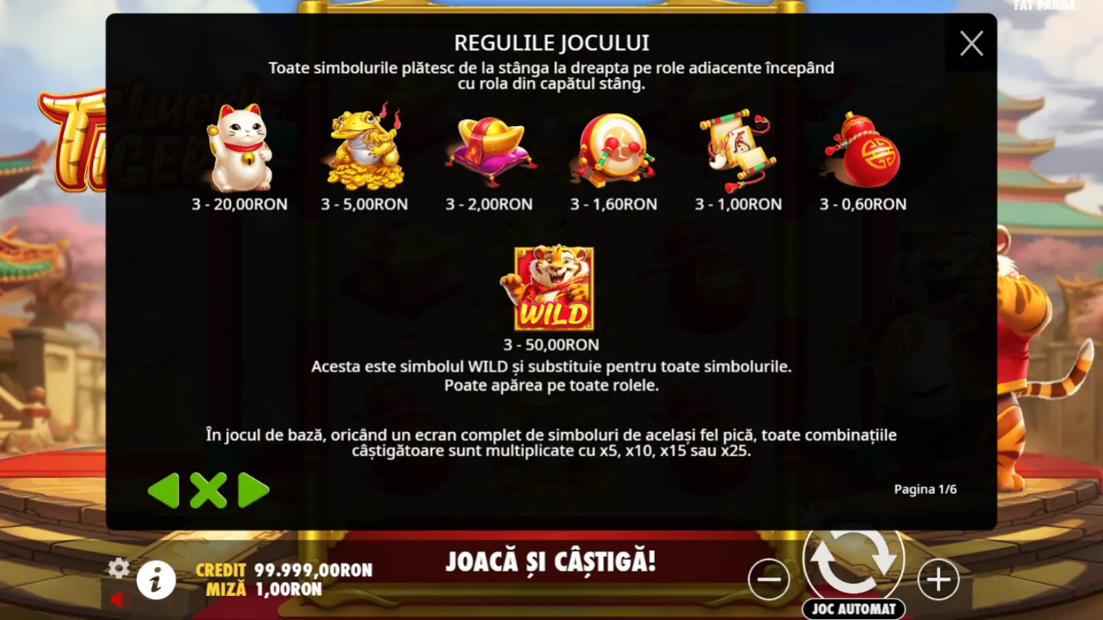 Lucky Tiger Demo Simboluri