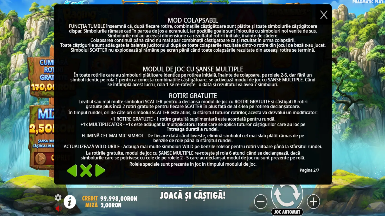 Raging Waterfall Megaways Demo Moduri