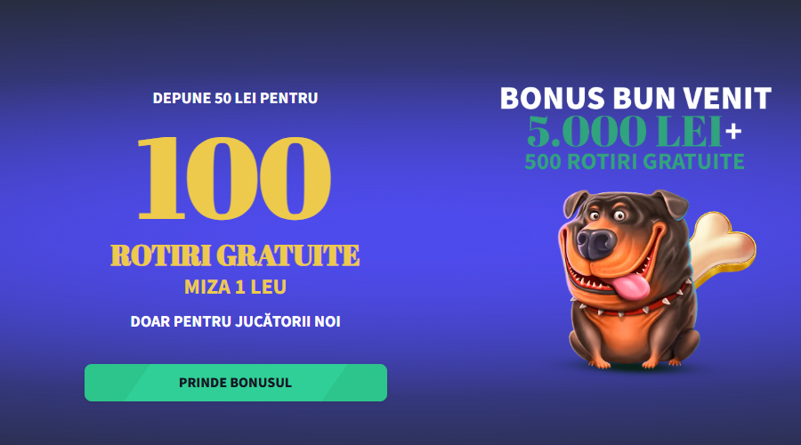 Activează 100 Rotiri Gratuite pe 1 leu cu o depunere de doar 50 RON la GetsBet