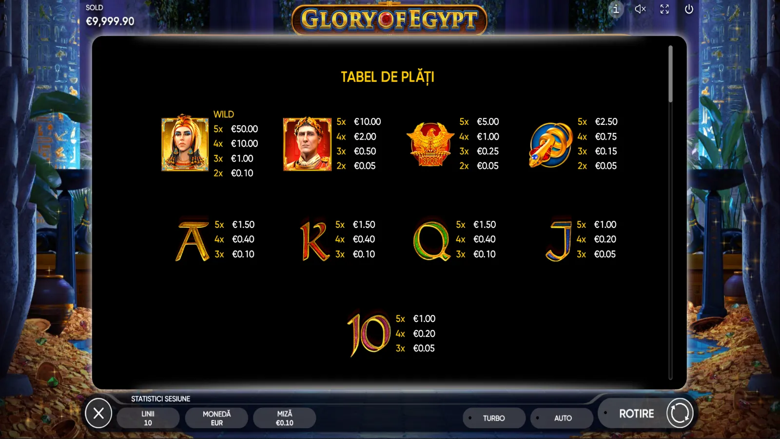 Glory of Egypt Gratis Simboluri