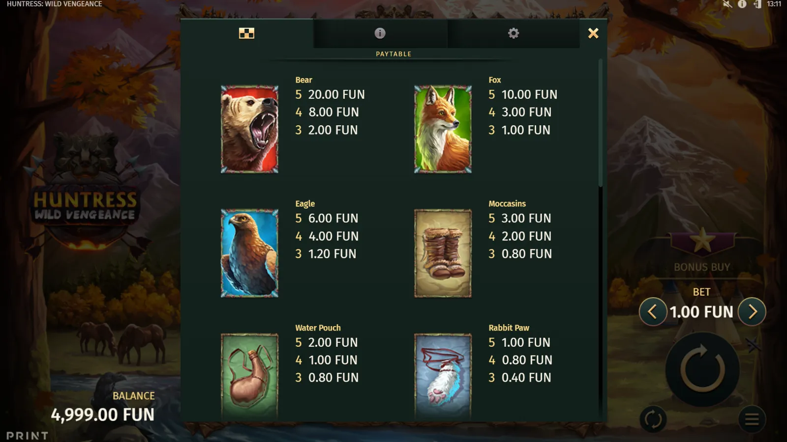 Huntress Wild Vengeance Free Slot Simboluri