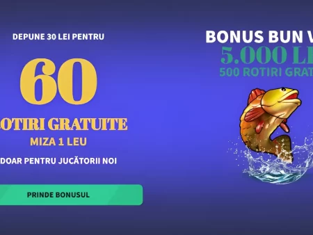 La GetsBet poți încasa 60 Rotiri Gratuite pe miza de 1 leu cu doar 30 RON depuși