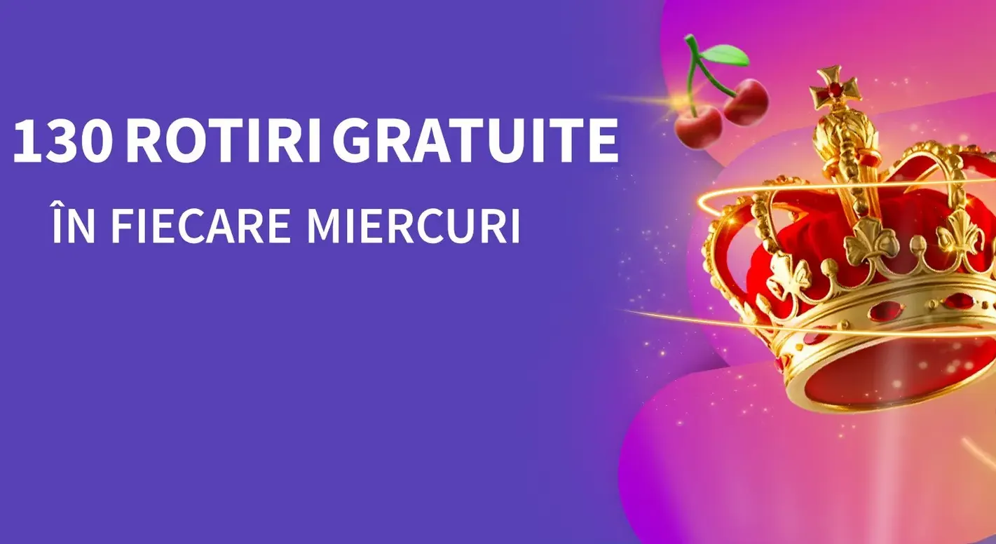 Miercuri poti revendica 130 Rotiri Gratuite la Conti Cazino
