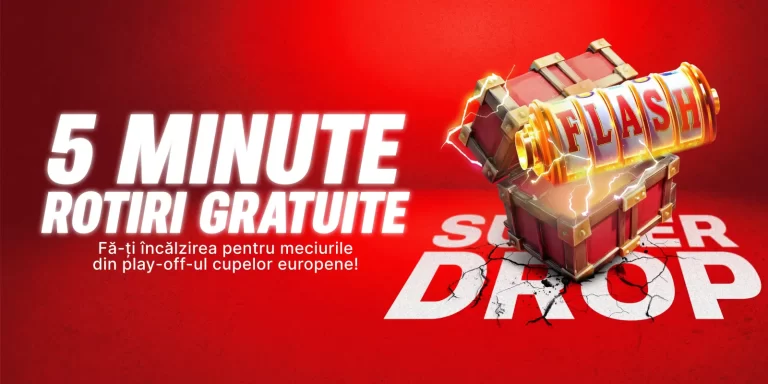 Astăzi, 21 august, ai parte de 5 minute de rotiri gratuite nelimitate la Superbet, fără rulaj