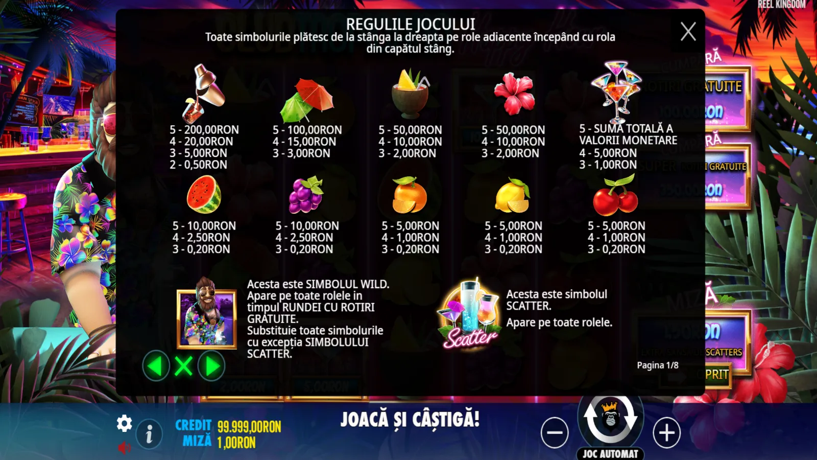 Club Tropicana Happy Hour Gratis Simboluri