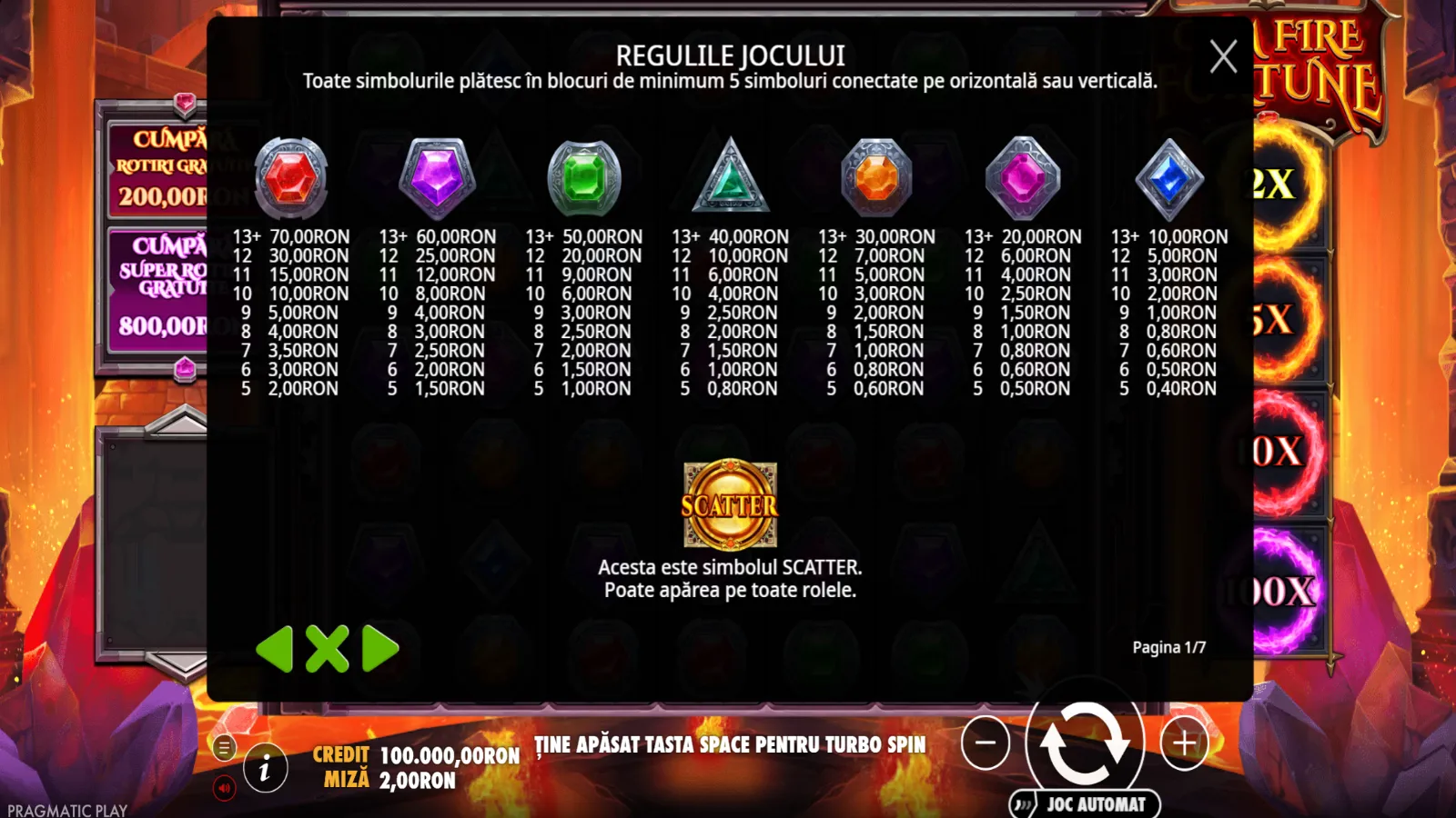 Gem Fire Fortune Gratis Simboluri