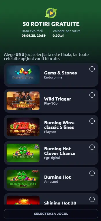 50 Rotiri Gratuite Ultra Drop Casino