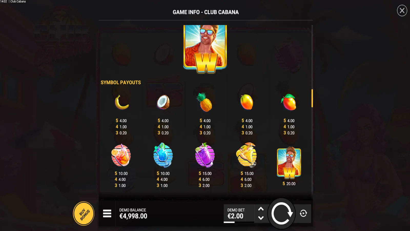 Club Cabana Gratis Simboluri