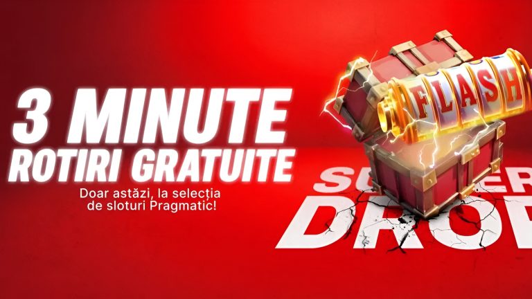 Înscrie-te la Flash Super Drop Superbet și ai parte de 3 minute de rotiri gratuite fără rulaj
