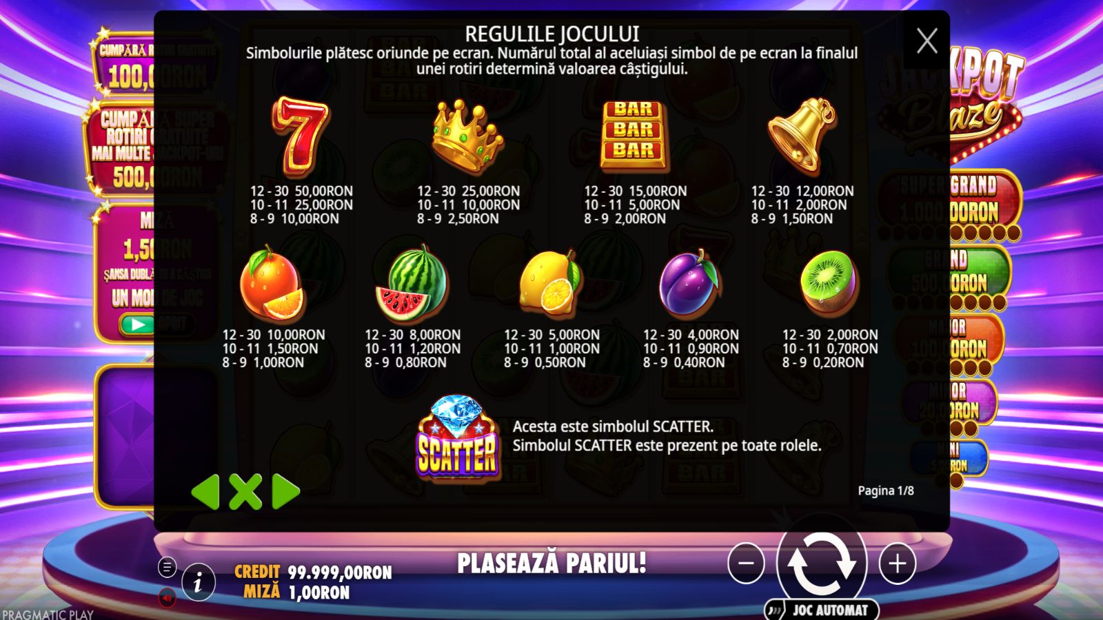 Jackpot Blaze Gratis Simboluri