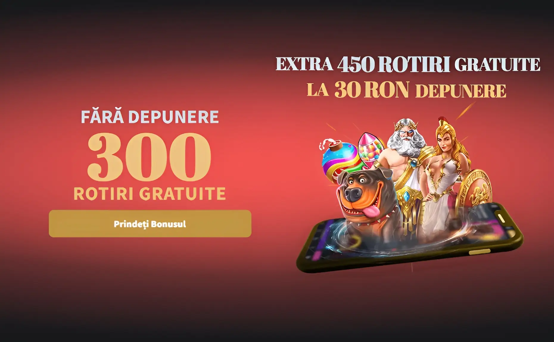 La Conti Cazino poți încasa 300 Rotiri Gratuite fără depunere + 450 rotiri extra cu o depunere de doar 30 RON