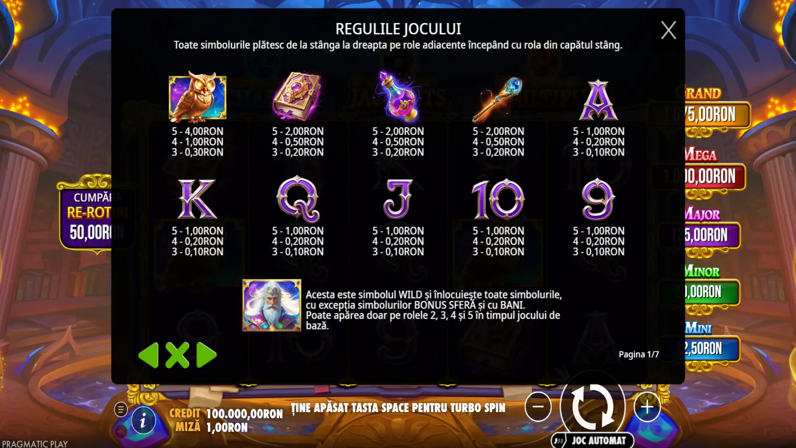 Spellmaster Gratis Simboluri