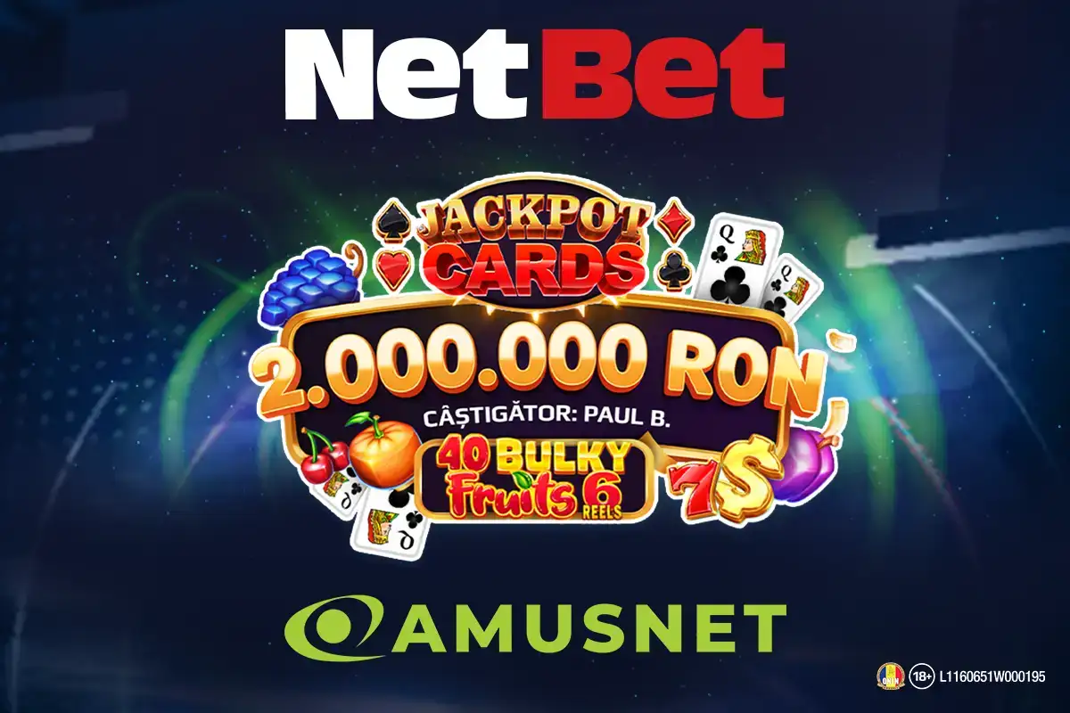 Peste 2 milioane de lei câștig la NetBet Casino, cu Jackpot Cards Amusnet
