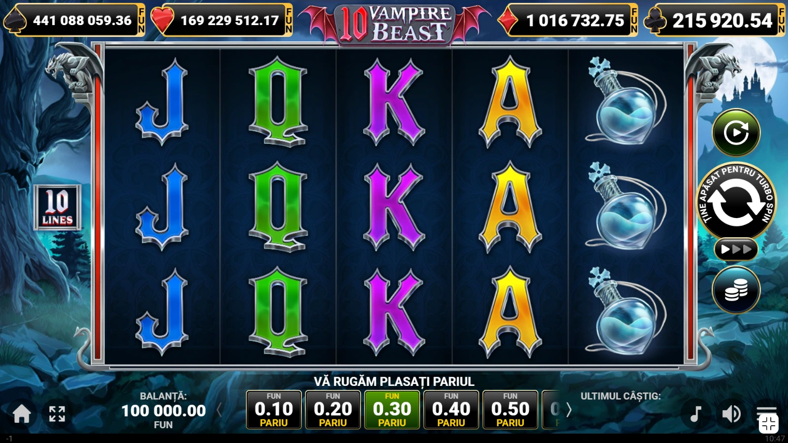 10 Vampire Beast Interfata joc