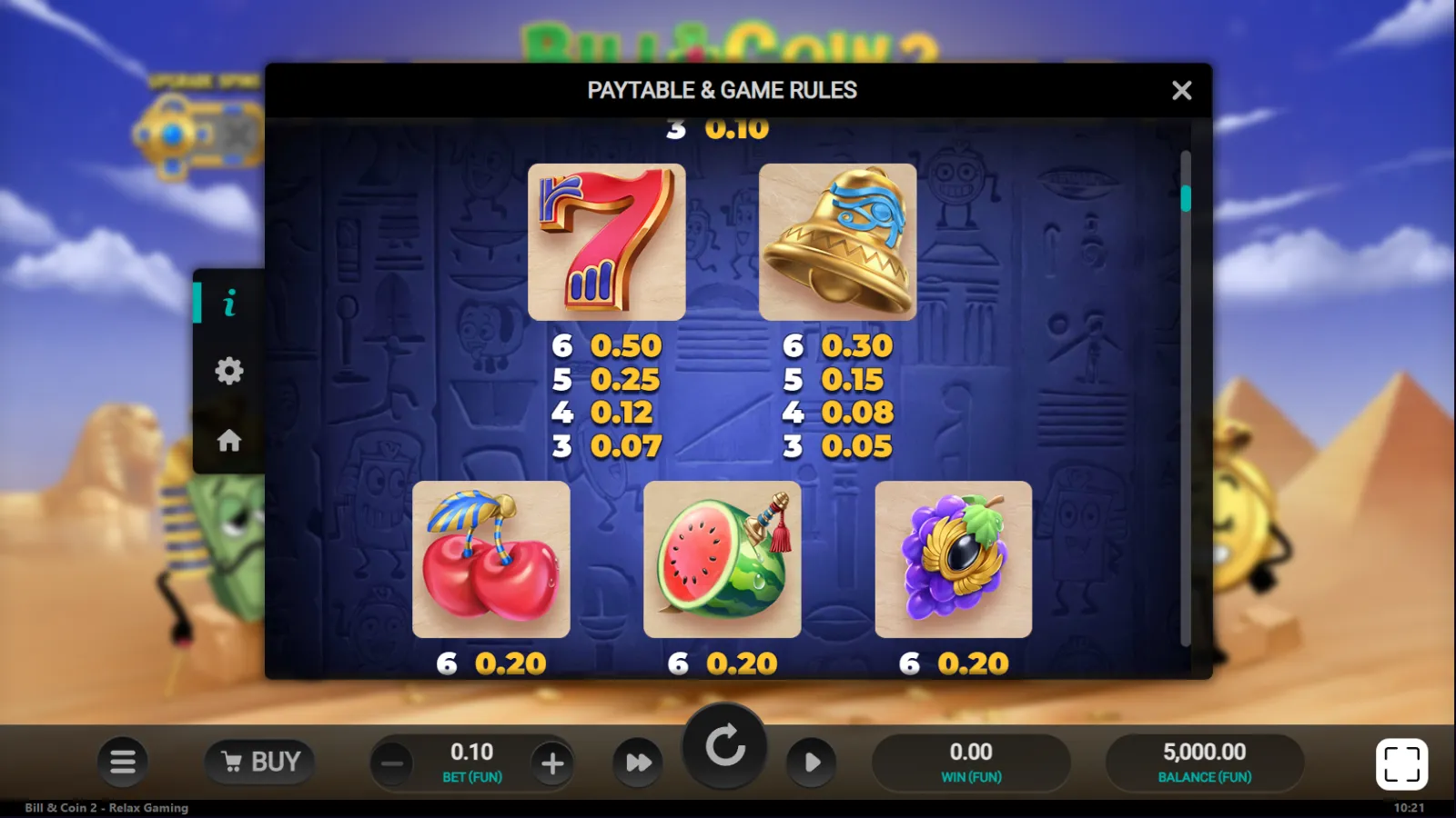 Bill and Coin 2 Demo Simboluri