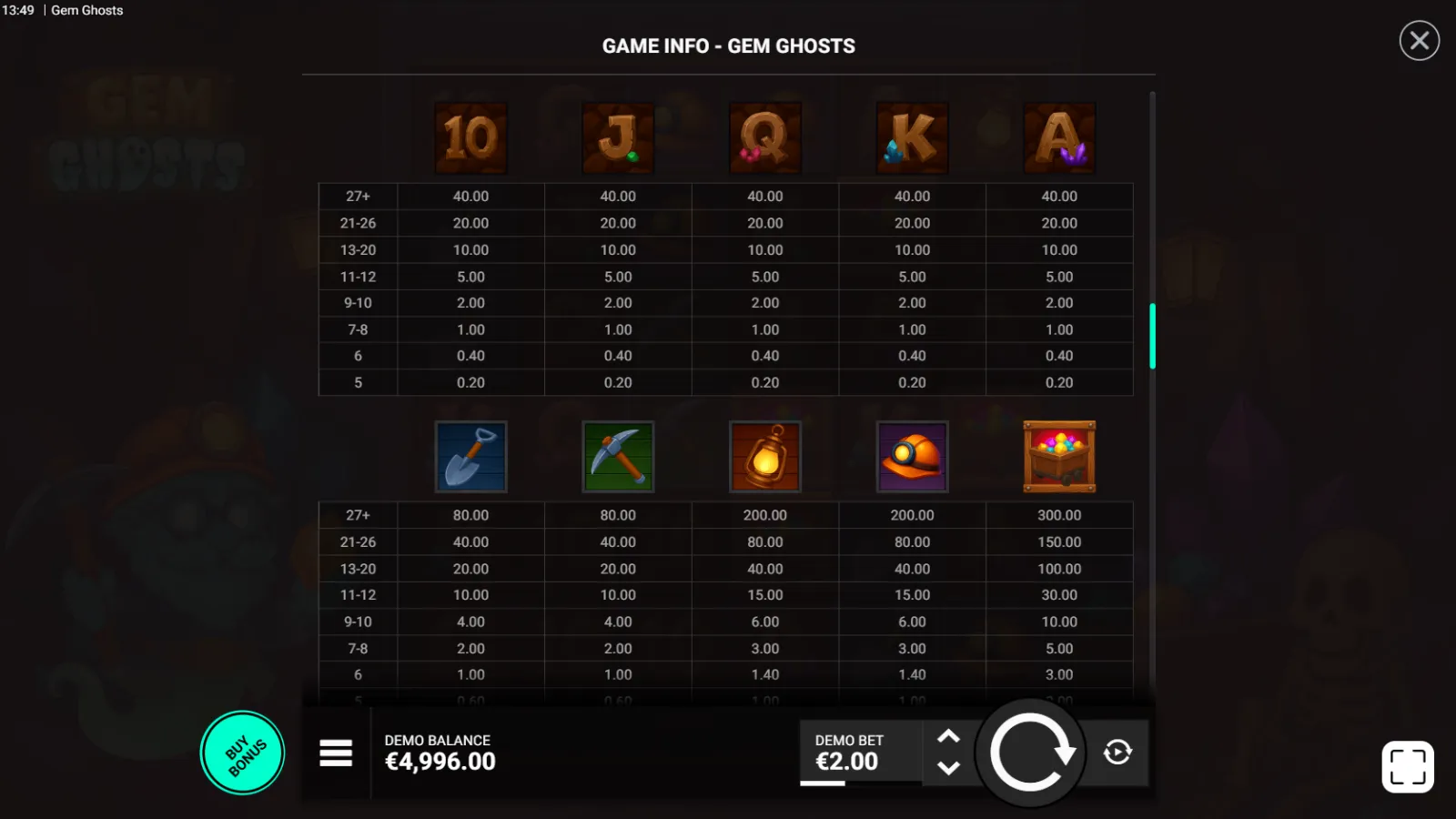 Gem Ghost Gratis Simboluri
