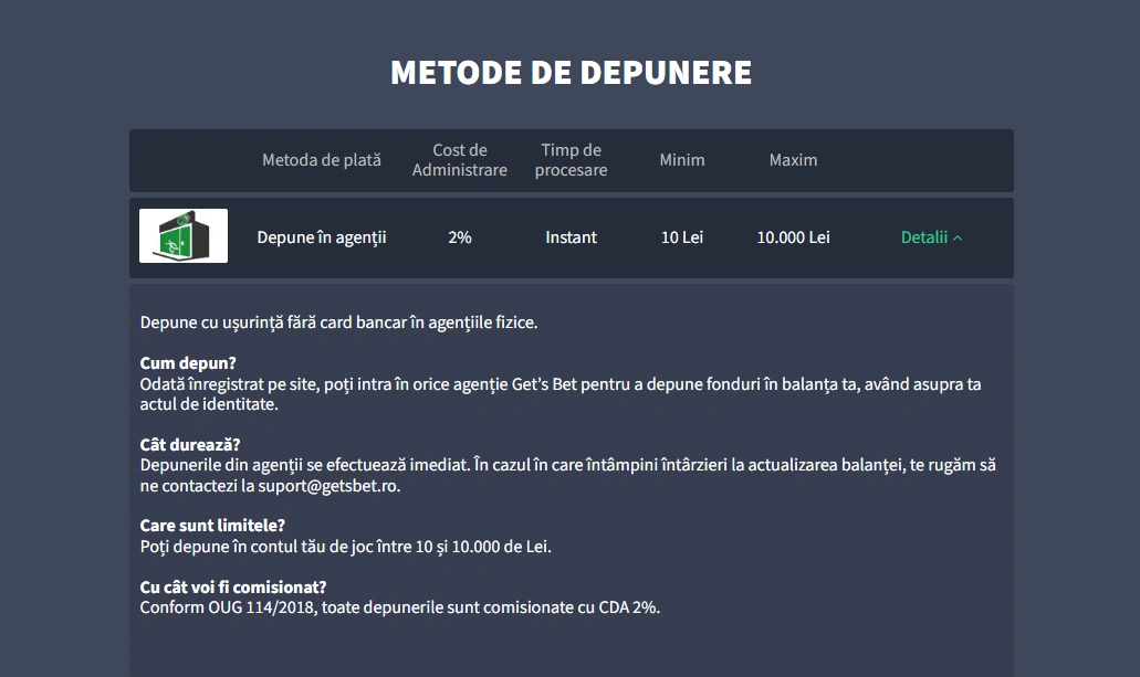 Get’s Bet printre cazinouri online cu cele mai mici depuneri