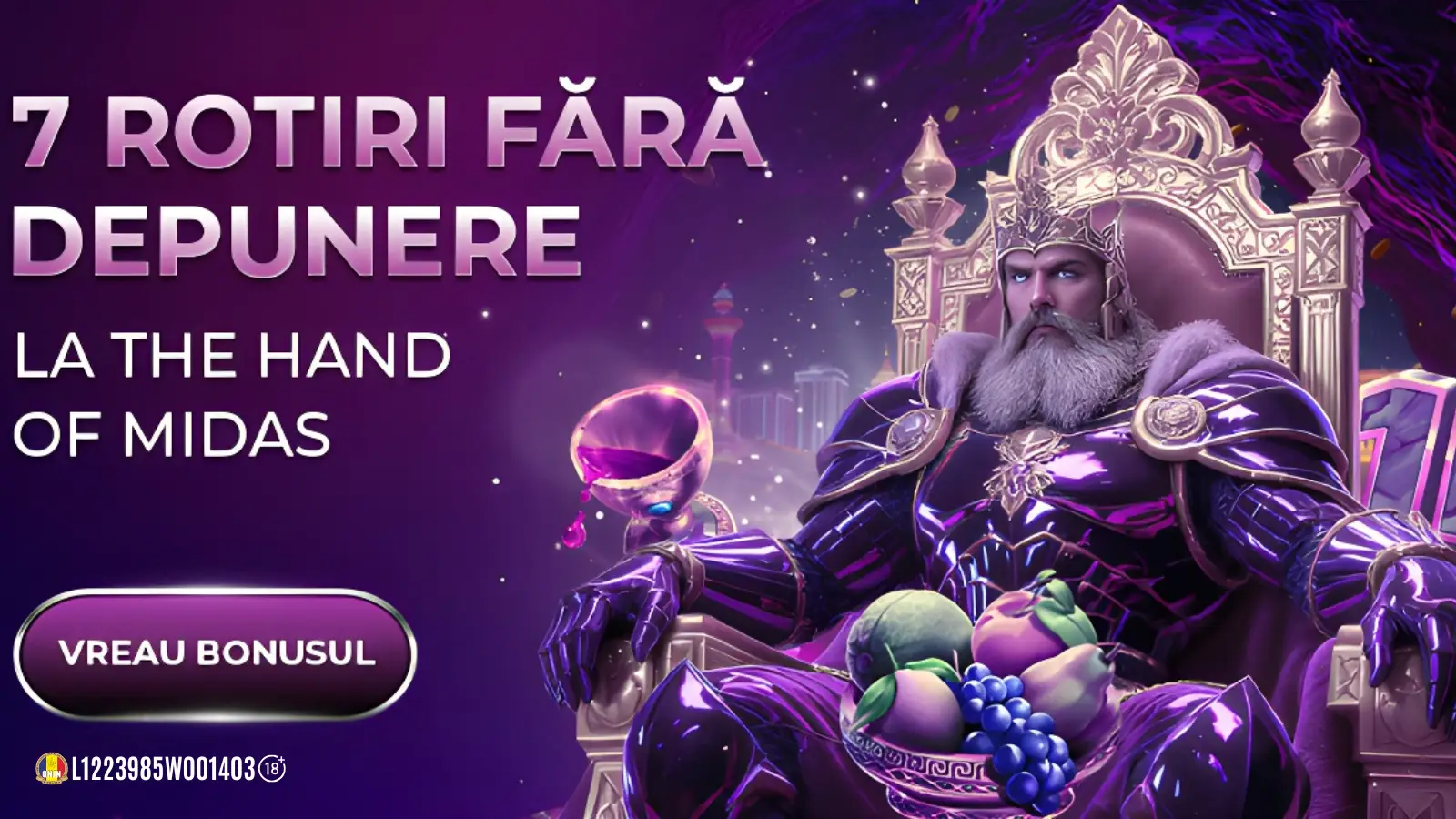 Intre 7 si 11 octombrie poti activa 7 Rotiri Gratuite fara depunere la Player