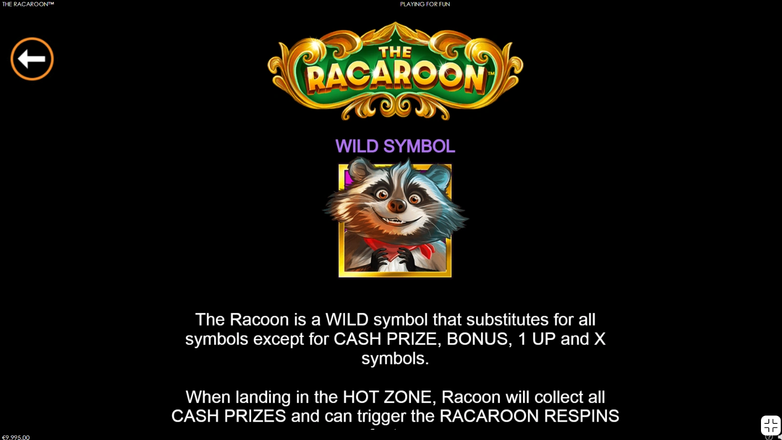 The Racaroon simbolul wild
