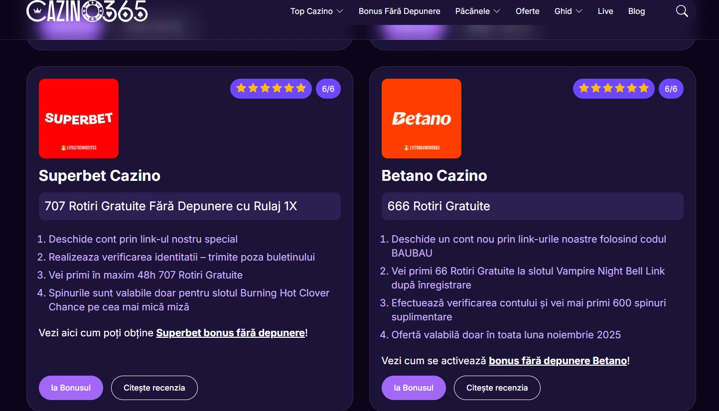 pagina bonus fără depunere noiembrie decembrie superbet