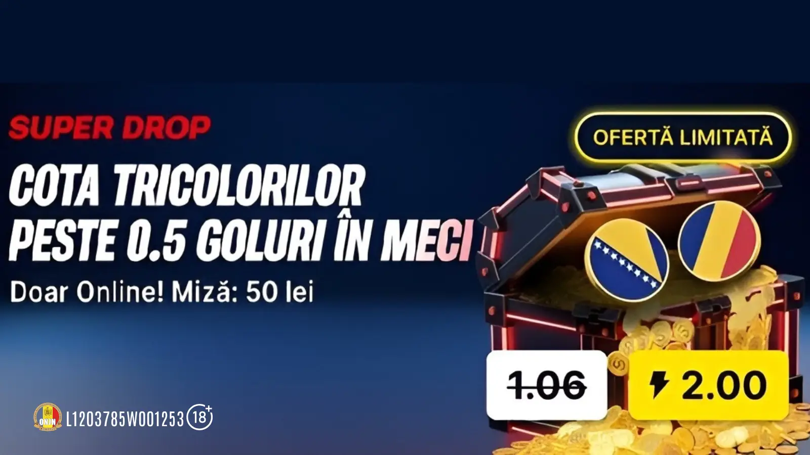 Bani pe jos la Bosnia vs Romania - Cota 2.00 pentru un singur gol in meci