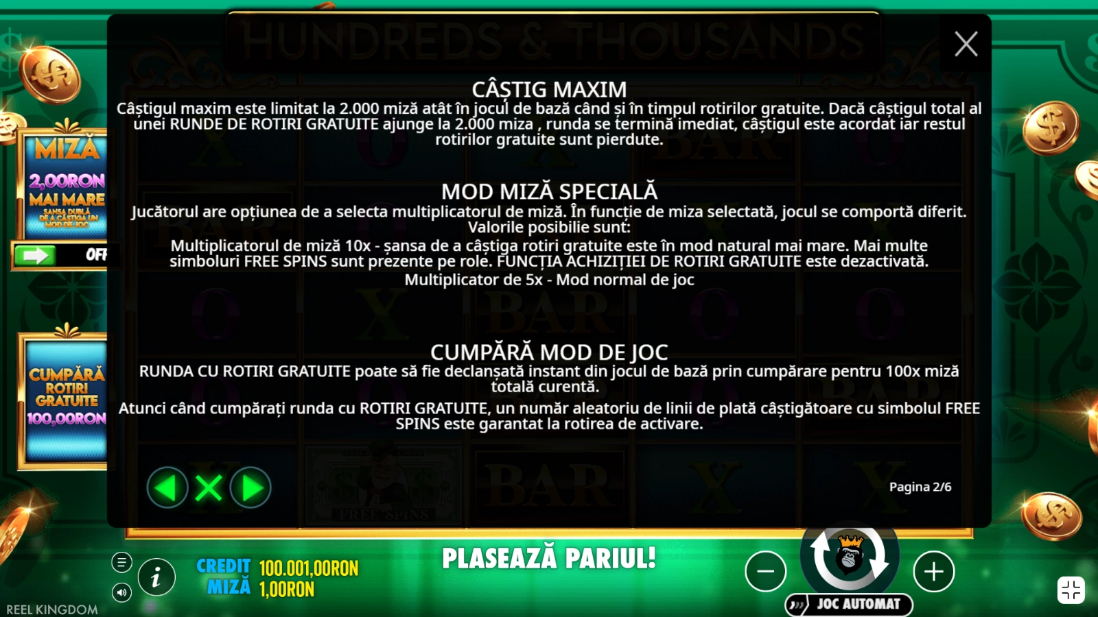 Functii speciale Hundreds and Thousands