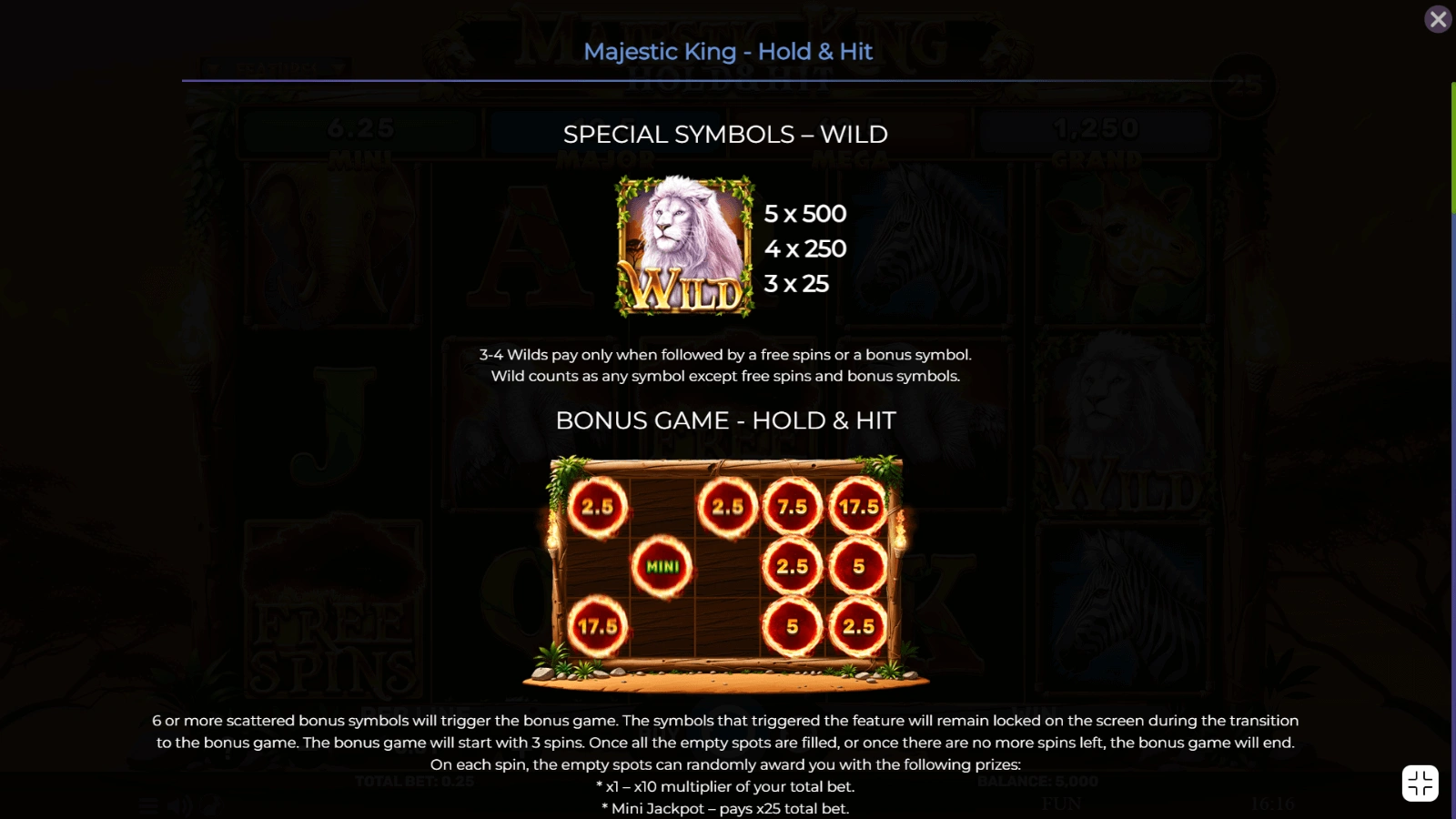 Majestic King Hold & Hit bonus cu rotiri gratuite