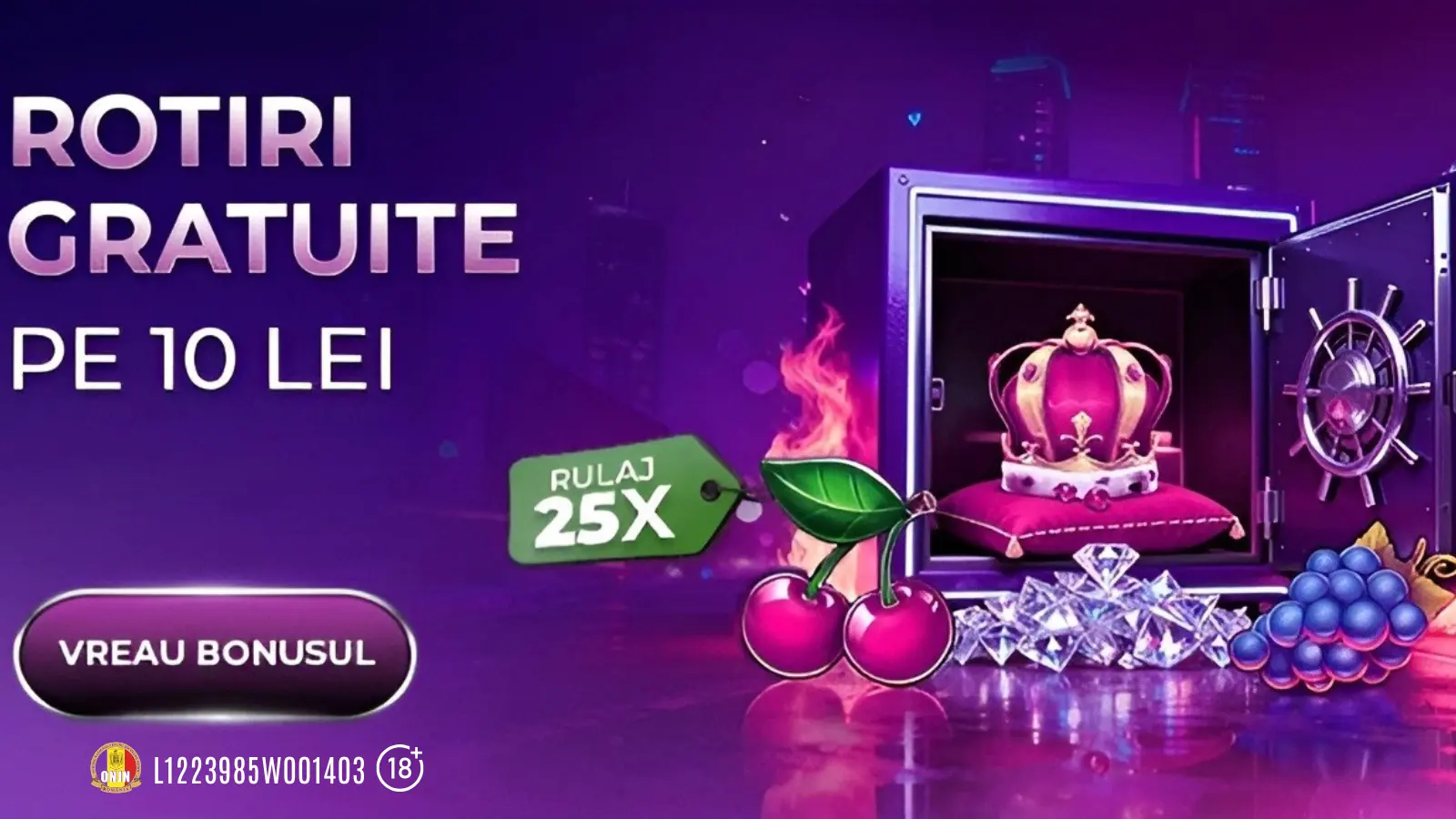 Miercuri, in data de 26 noiembrie, poti activa 10 Rotiri Gratuite pe 10 RON la Player