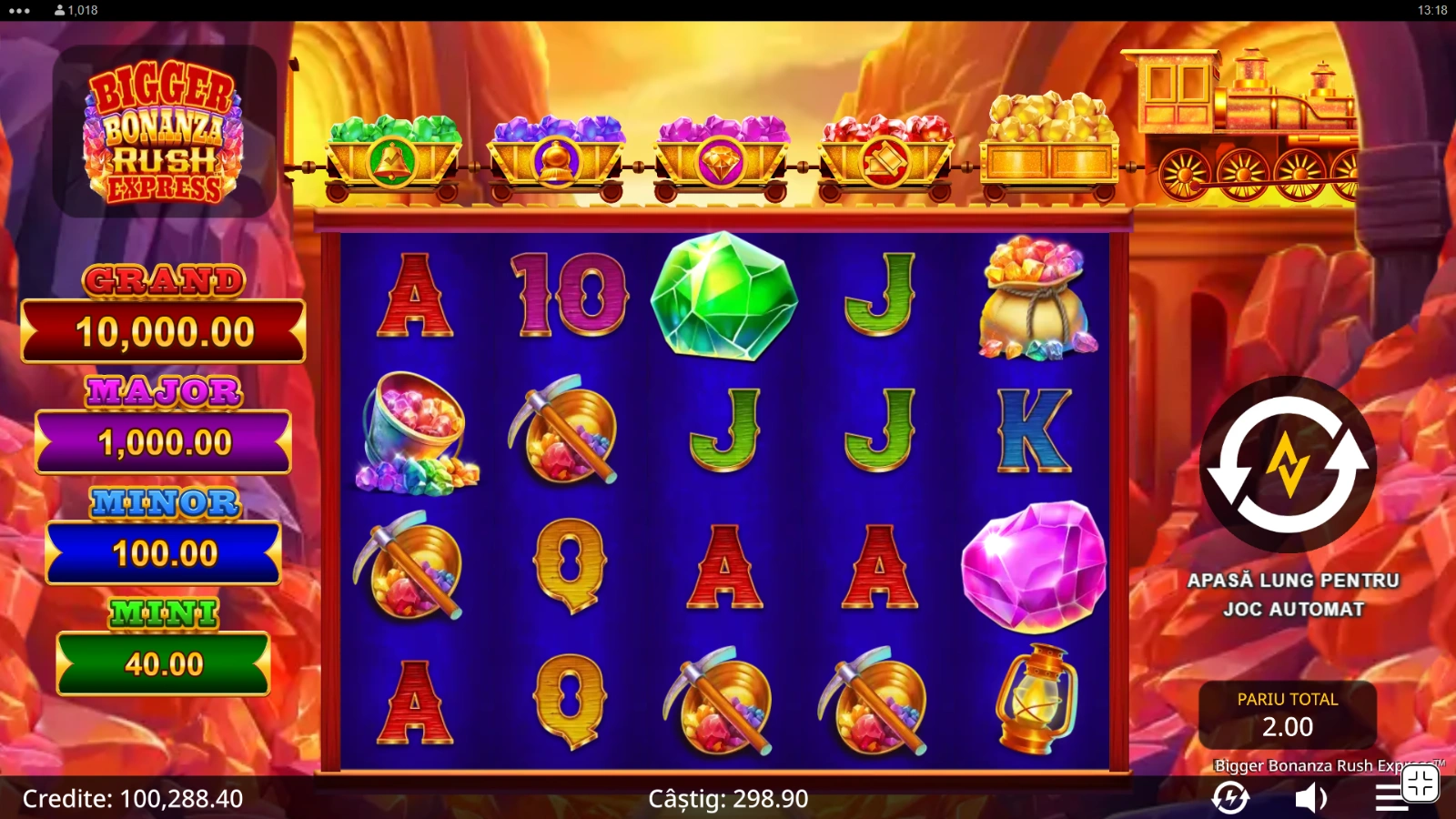 Bigger Bonanza Rush Express interfata joc