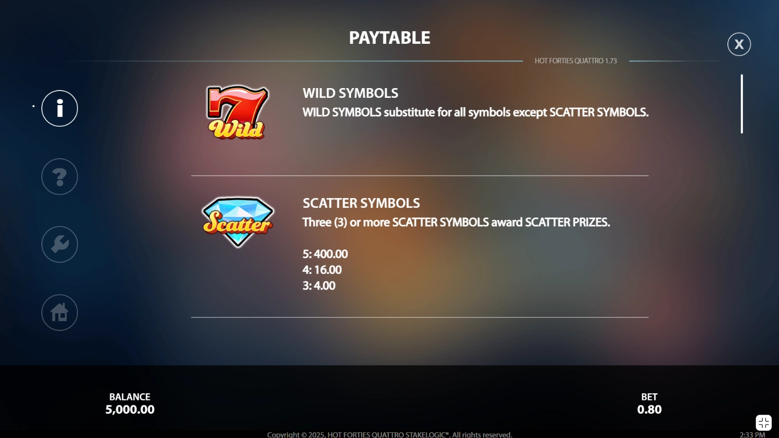 Functii speciale Hot Forties Quattro