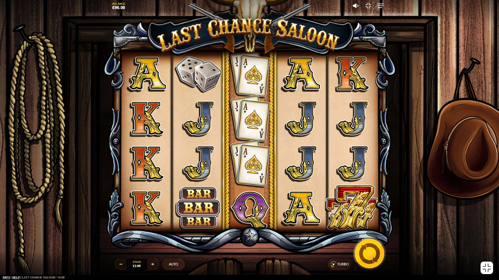 Interfata pacanele Last Chance Saloon