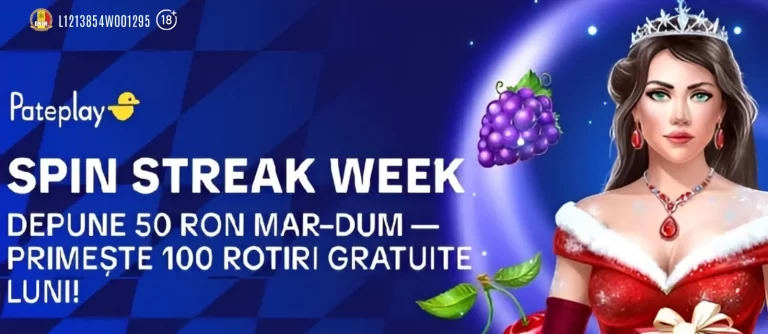 Joacă toată săptămâna la Mr Bit și luni primești 100 Rotiri Gratuite pe miza de 1 leu