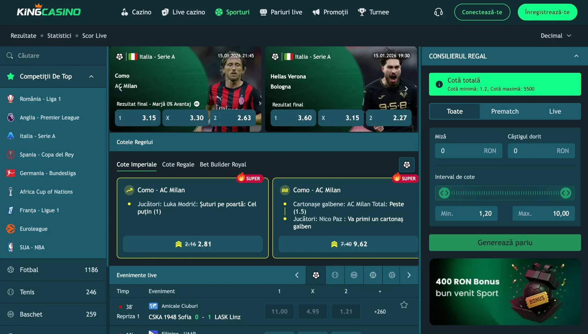 King Casino Pariuri Sportive