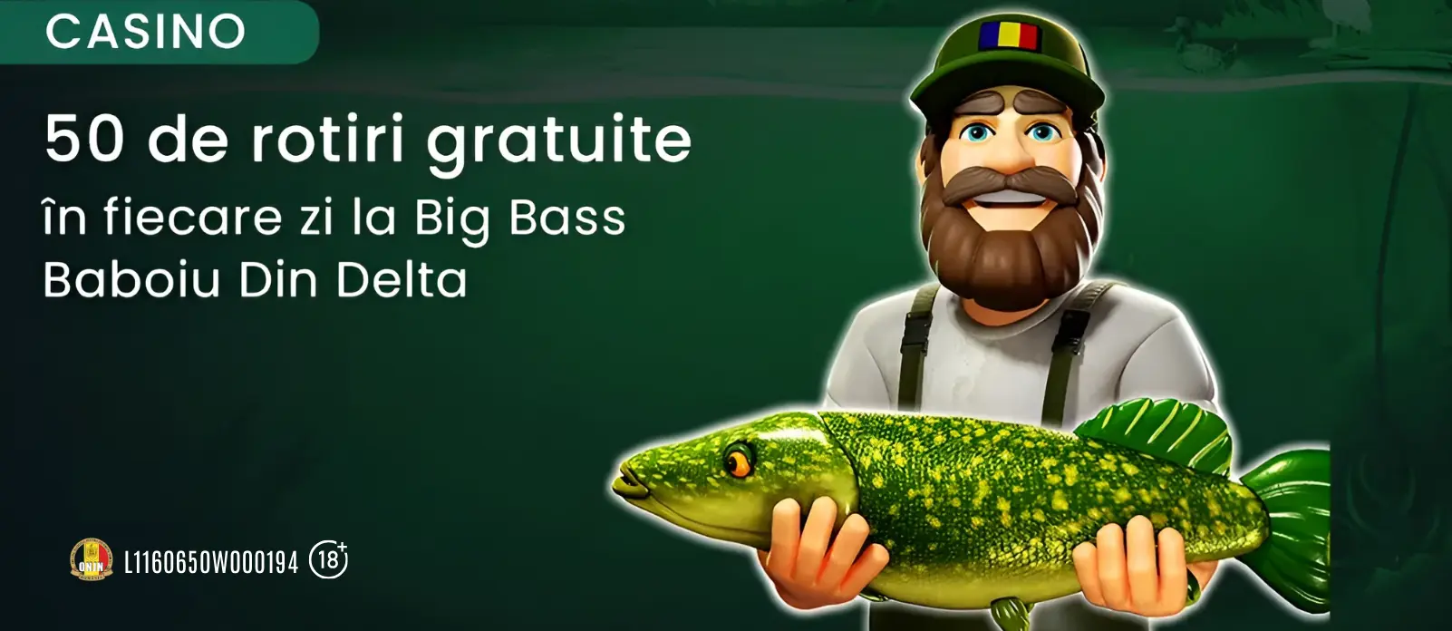 La King Casino poti revendica zilnic 50 Rotiri Gratuite la Big Bass Baboiu' din Delta