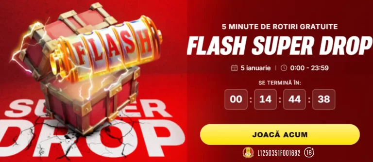 Pe 5 ianuarie ai parte de 5 minute de Rotiri Gratuite nelimitate la Superbet