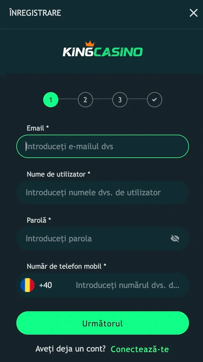 king casino înregistrare