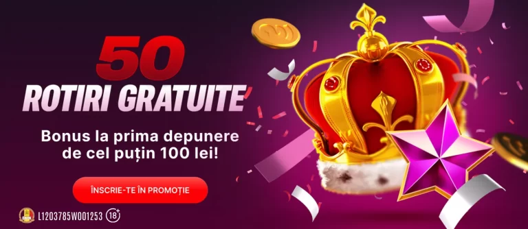 Prima depunere de minim 100 RON îți aduce astăzi 50 Rotiri Gratuite fără rulaj la Superbet