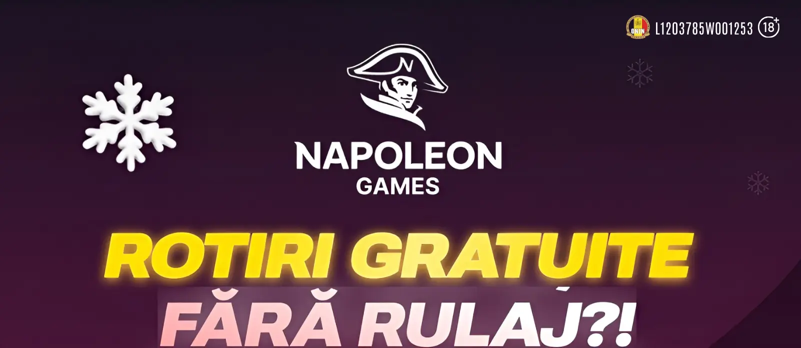 100 Rotiri Gratuite fara rulaj la Napoleon Casino, valabile pe 12 martie 2026