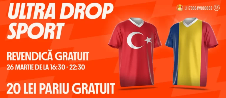 20 RON FreeBet la Turcia vs România – Bonus fără depunere pentru toți clienții Betano