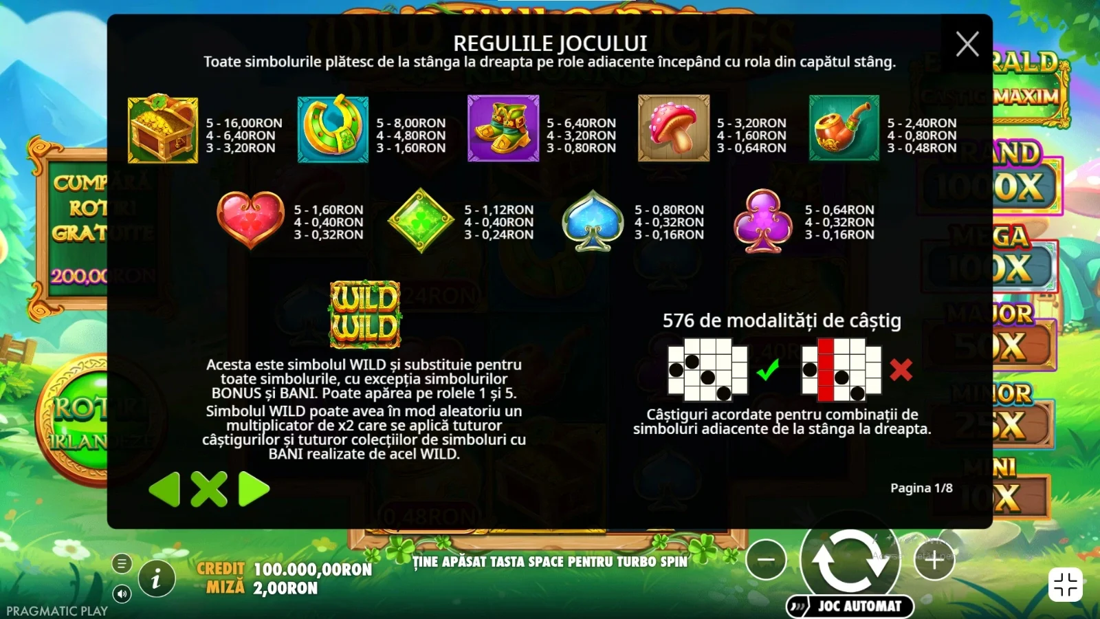 Cum se joacă și ce simboluri are Wild Wild Riches Returns Demo